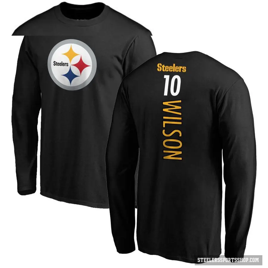 Men's ＃10 Roman Wilson Pittsburgh Steelers Black Backer Long Sleeve T-Shirt