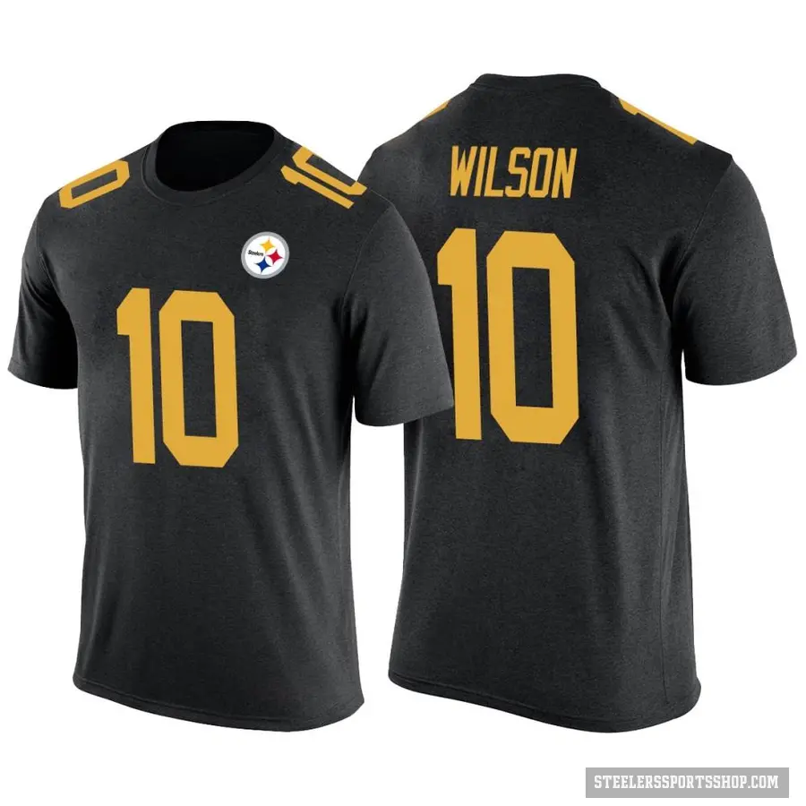 Men's ＃10 Roman Wilson Pittsburgh Steelers Black Color Rush T-Shirt