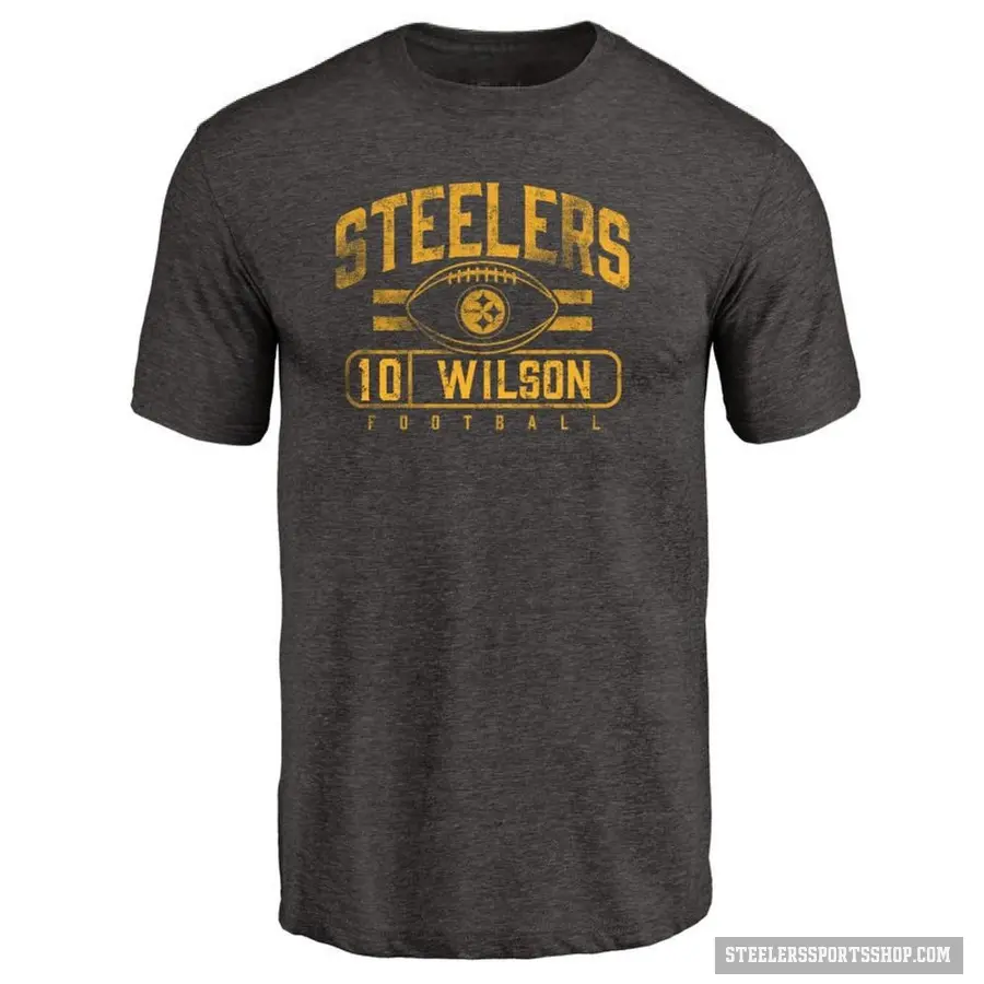 Men's ＃10 Roman Wilson Pittsburgh Steelers Black Flanker T-Shirt