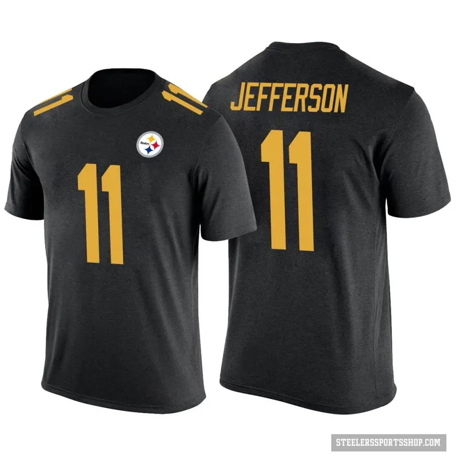 Men's ＃11 Van Jefferson Pittsburgh Steelers Black Color Rush T-Shirt