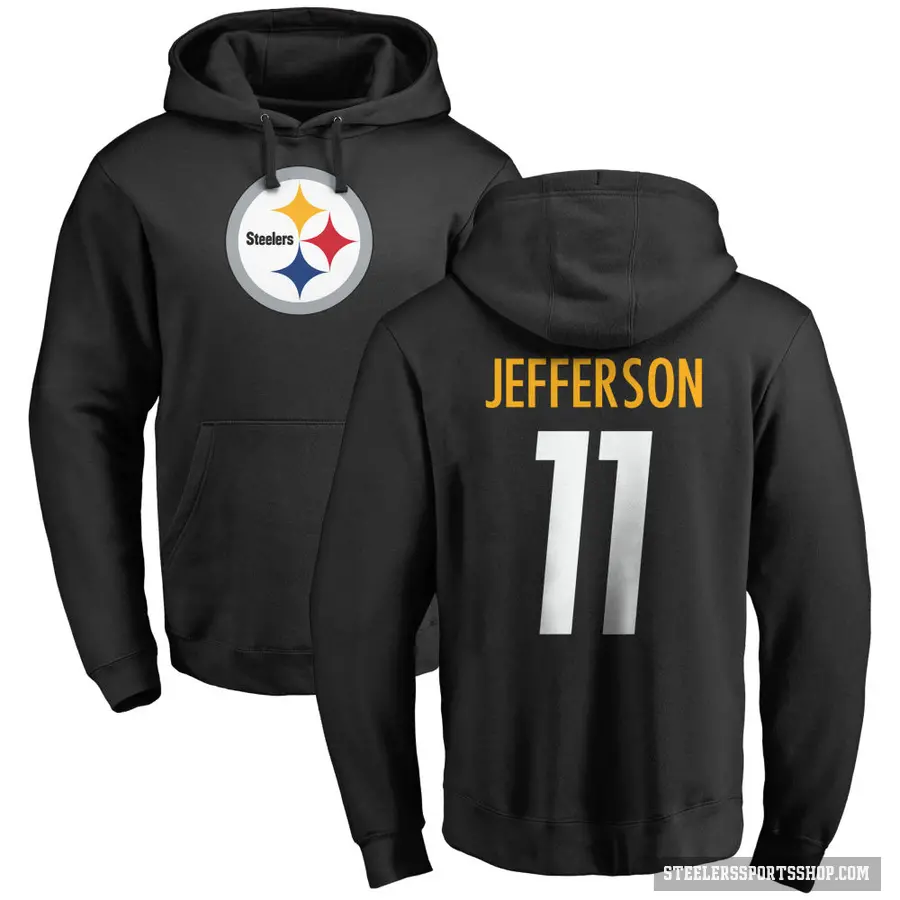 Men's ＃11 Van Jefferson Pittsburgh Steelers Black Pro Line Logo Pullover Hoodie