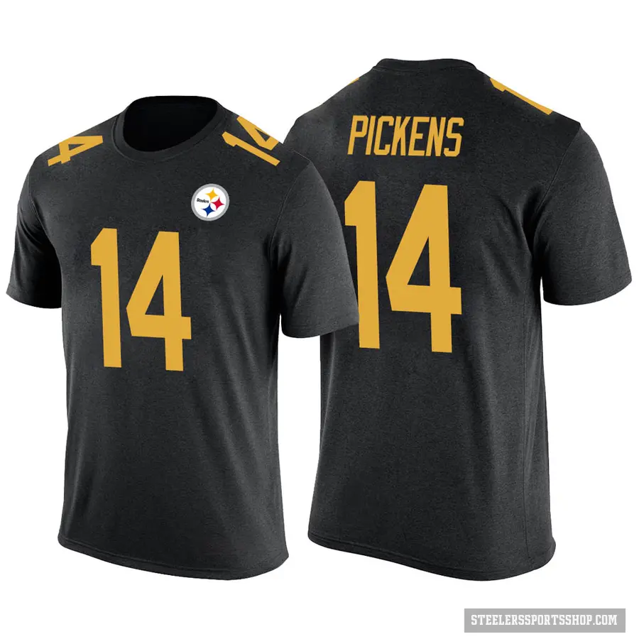 Men's ＃14 George Pickens Pittsburgh Steelers Black Color Rush T-Shirt