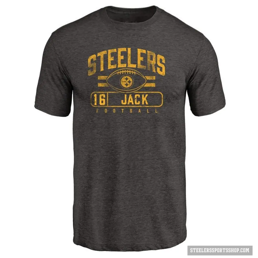 Men's ＃16 Myles Jack Pittsburgh Steelers Black Flanker T-Shirt