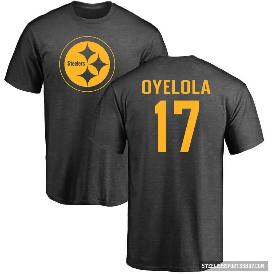 Men's ＃17 Ayo Oyelola Pittsburgh Steelers Ash One Color T-Shirt