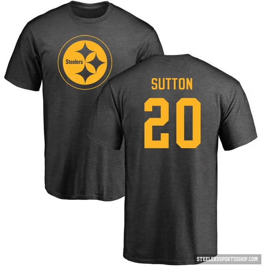 Men's ＃20 Cameron Sutton Pittsburgh Steelers Ash One Color T-Shirt