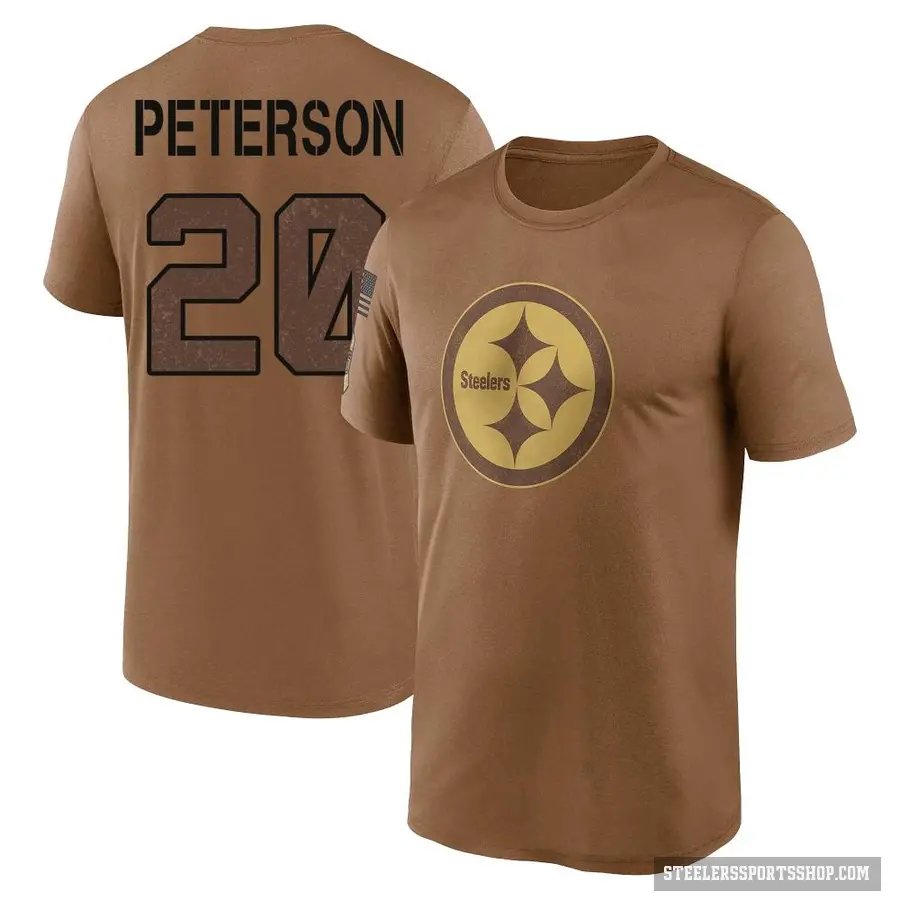 Men's ＃20 Patrick Peterson Pittsburgh Steelers Brown 2023 Salute To Service Performance T-Shirt