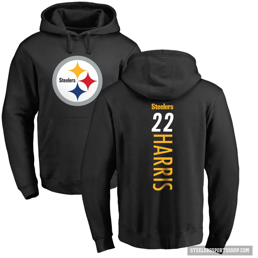 Men's ＃22 Najee Harris Pittsburgh Steelers Black Pro Line Backer Pullover Hoodie