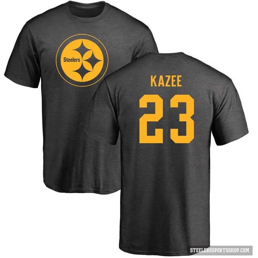 Men's ＃23 Damontae Kazee Pittsburgh Steelers Ash One Color T-Shirt