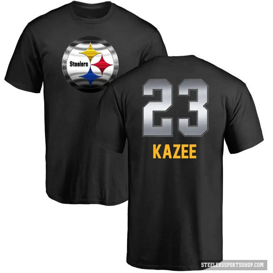 Men's ＃23 Damontae Kazee Pittsburgh Steelers Black Midnight Mascot T-Shirt