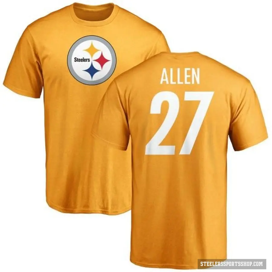 Men's ＃27 Marcus Allen Pittsburgh Steelers Gold Logo T-Shirt