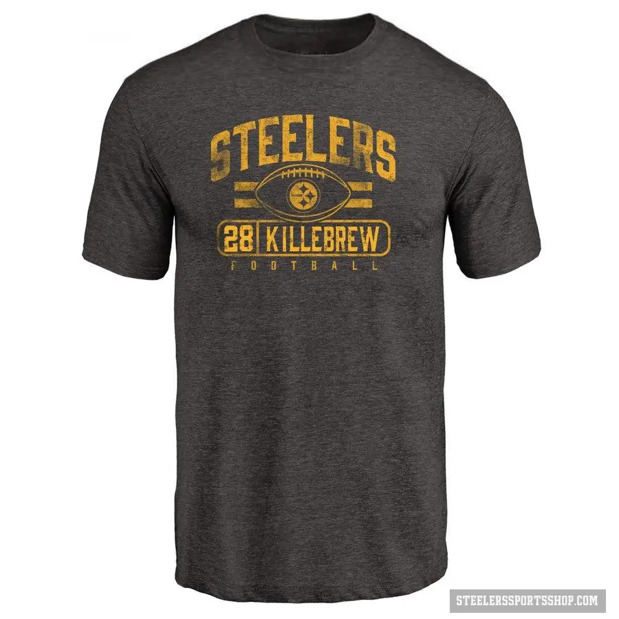 Men's ＃28 Miles Killebrew Pittsburgh Steelers Black Flanker T-Shirt