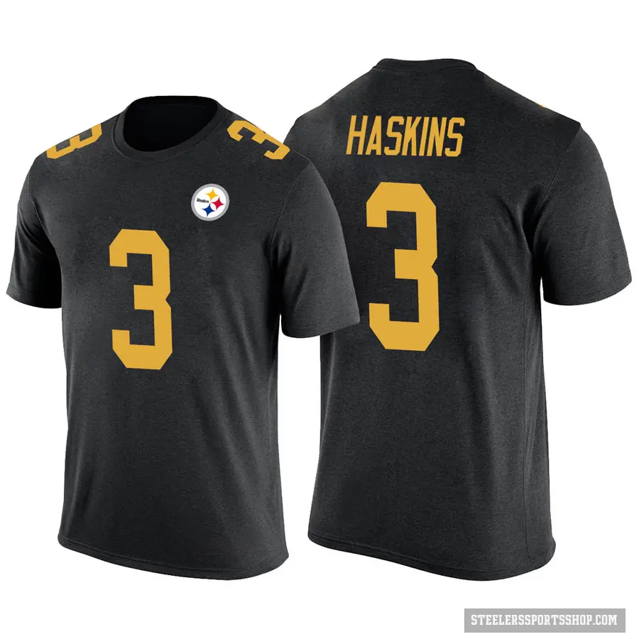 Men's ＃3 Dwayne Haskins Pittsburgh Steelers Black Color Rush T-Shirt