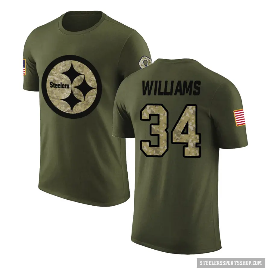 Men's ＃34 DeAngelo Williams Pittsburgh Steelers Olive Salute to Service T-Shirt