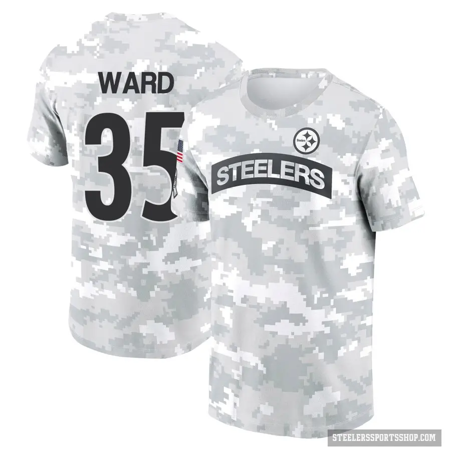 Men's ＃35 Jonathan Ward Pittsburgh Steelers Camo Arctic 2024 Salute to Service Performance T-Shirt