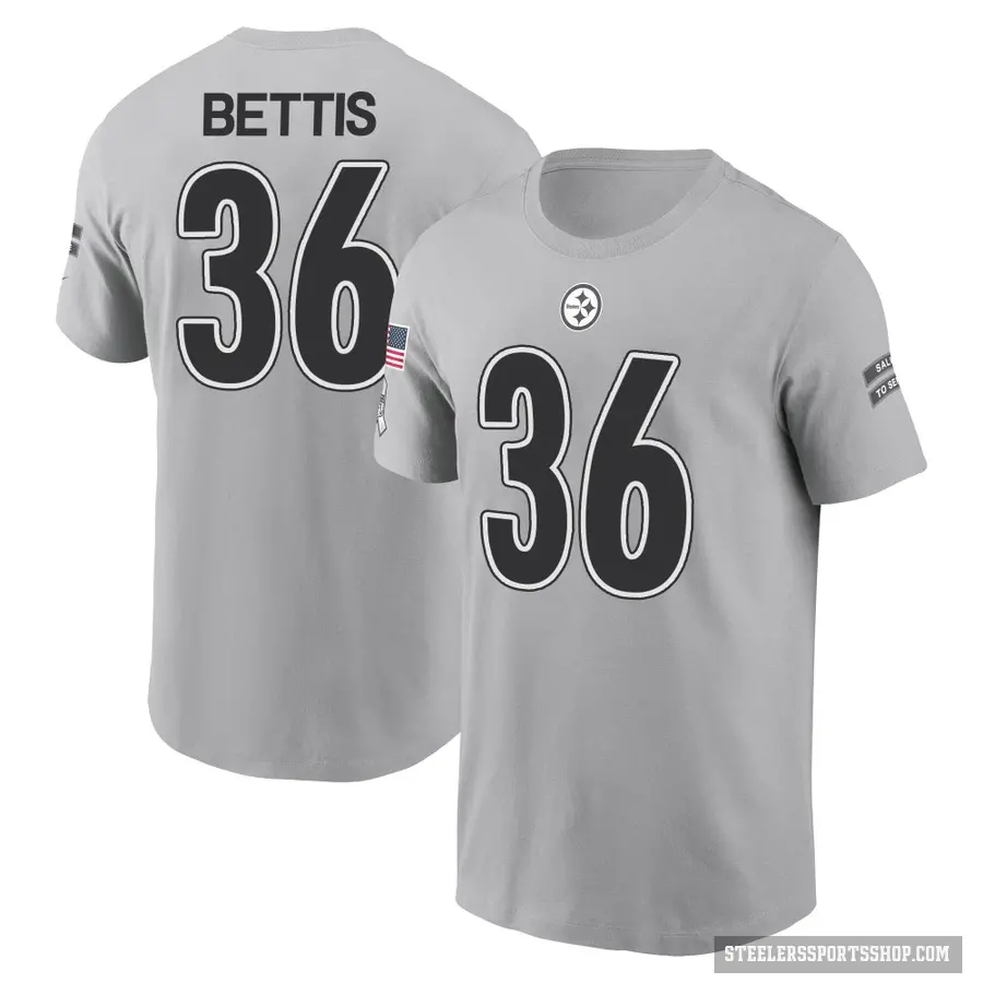 Men's ＃36 Jerome Bettis Pittsburgh Steelers Gray 2024 Salute to Service T-Shirt