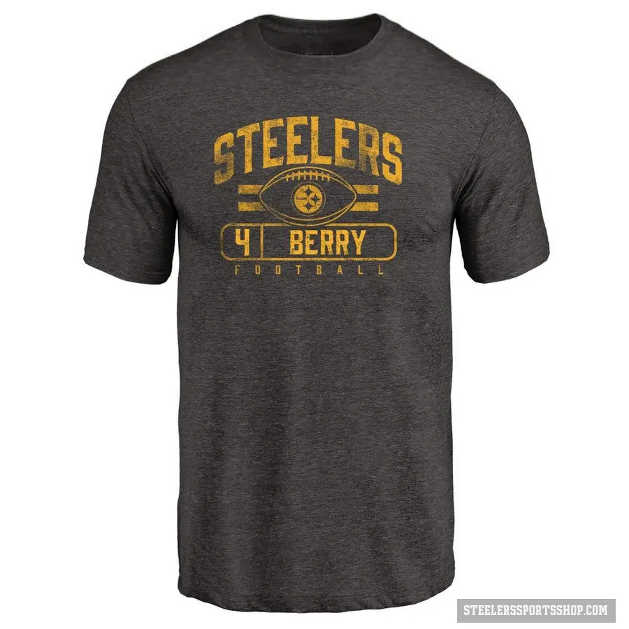 Men's ＃4 Jordan Berry Pittsburgh Steelers Black Flanker T-Shirt