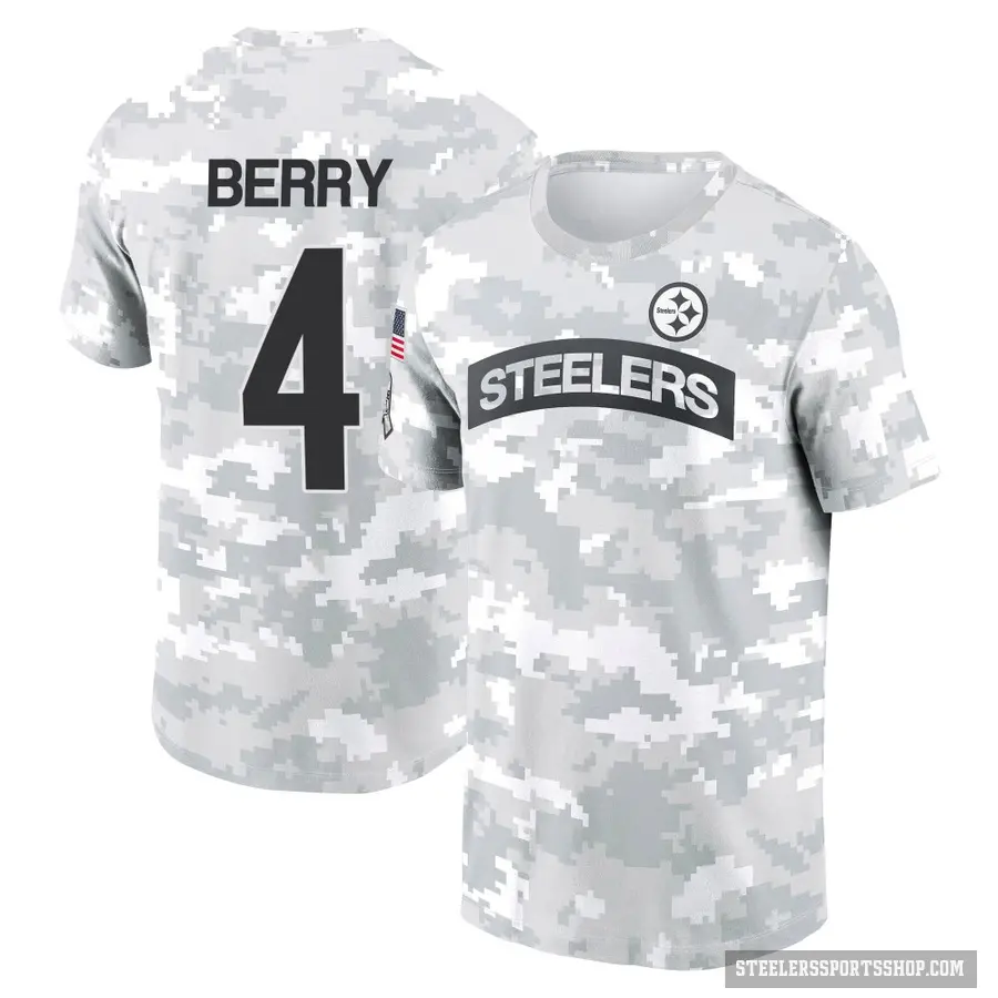 Men's ＃4 Jordan Berry Pittsburgh Steelers Camo Arctic 2024 Salute to Service Performance T-Shirt