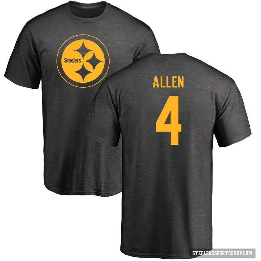 Men's ＃4 Kyle Allen Pittsburgh Steelers Ash One Color T-Shirt