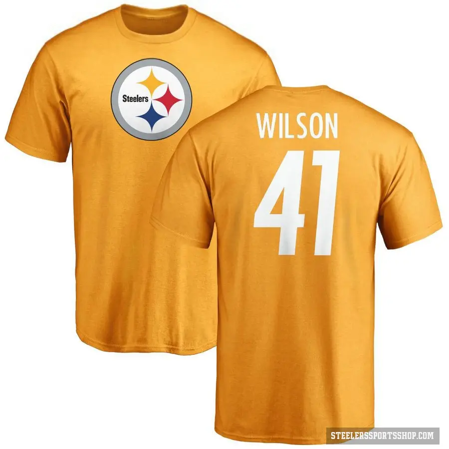 Men's ＃41 Payton Wilson Pittsburgh Steelers Gold Logo T-Shirt