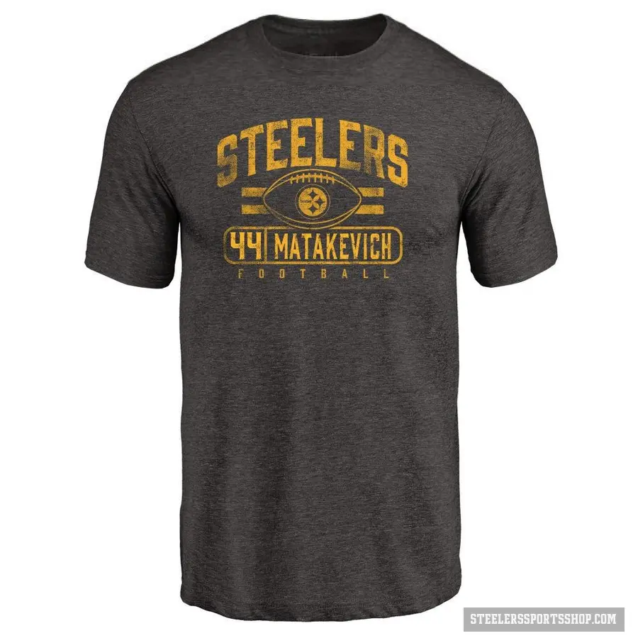 Men's ＃44 Tyler Matakevich Pittsburgh Steelers Black Flanker T-Shirt