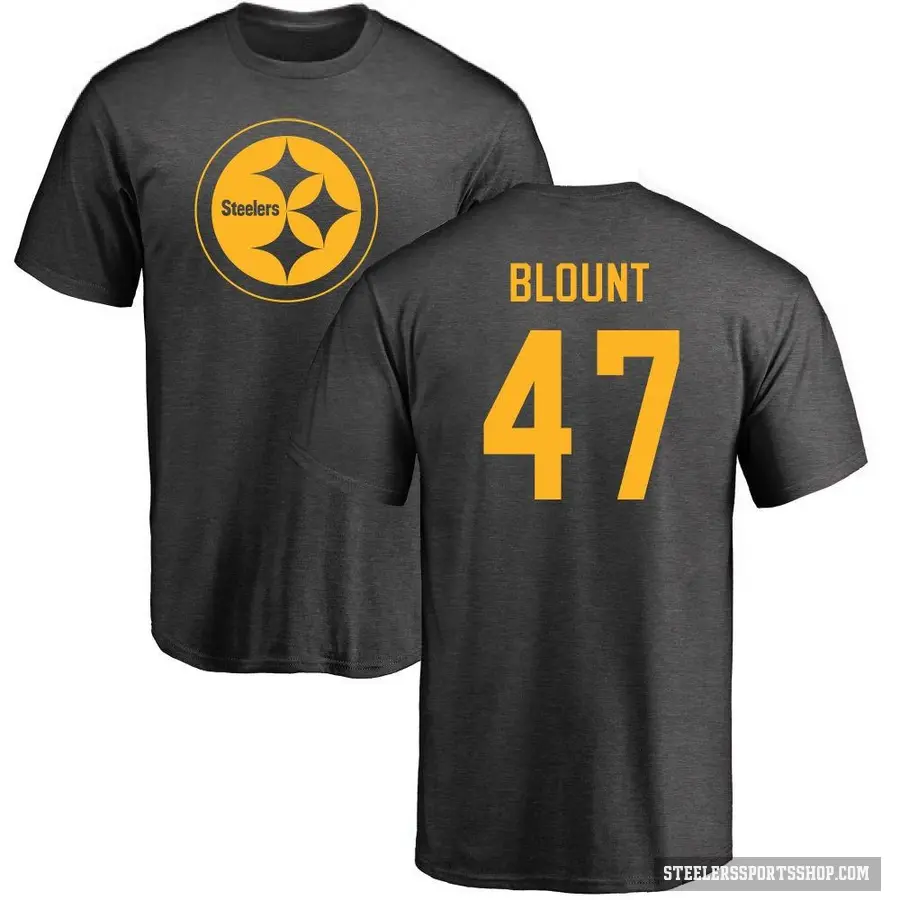 Men's ＃47 Mel Blount Pittsburgh Steelers Ash One Color T-Shirt