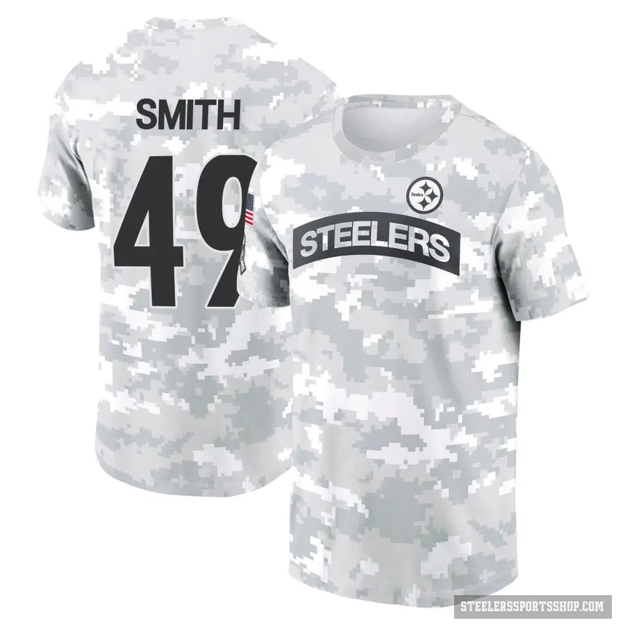 Men's ＃49 Jaylon Smith Pittsburgh Steelers Camo Arctic 2024 Salute to Service Performance T-Shirt