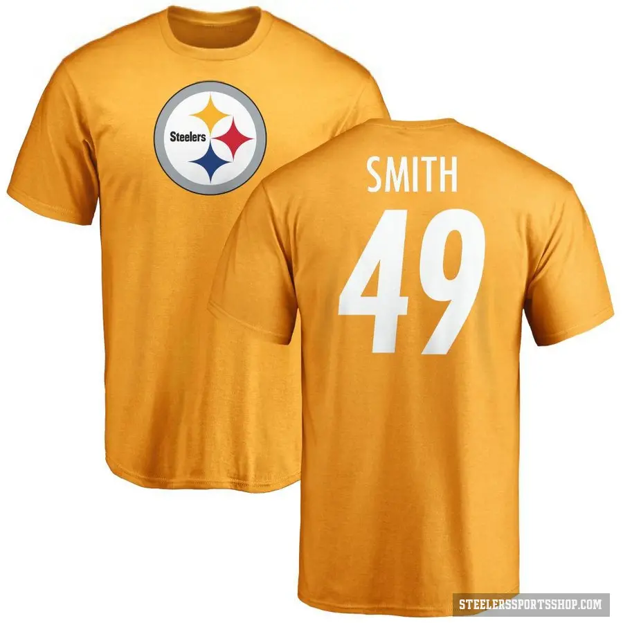 Men's ＃49 Jaylon Smith Pittsburgh Steelers Gold Logo T-Shirt