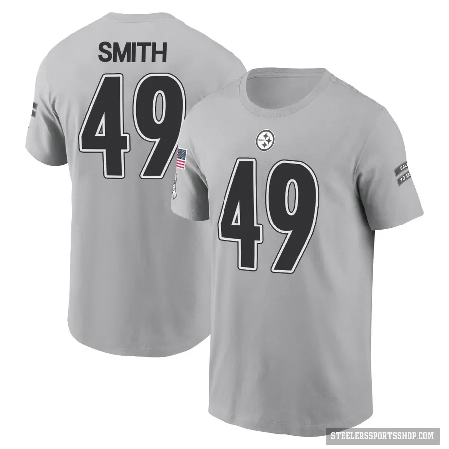 Men's ＃49 Jaylon Smith Pittsburgh Steelers Gray 2024 Salute to Service T-Shirt