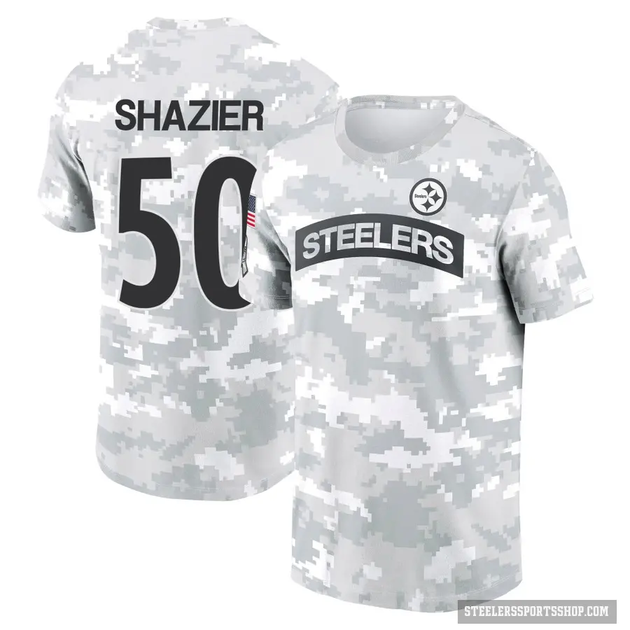 Men's ＃50 Ryan Shazier Pittsburgh Steelers Camo Arctic 2024 Salute to Service Performance T-Shirt