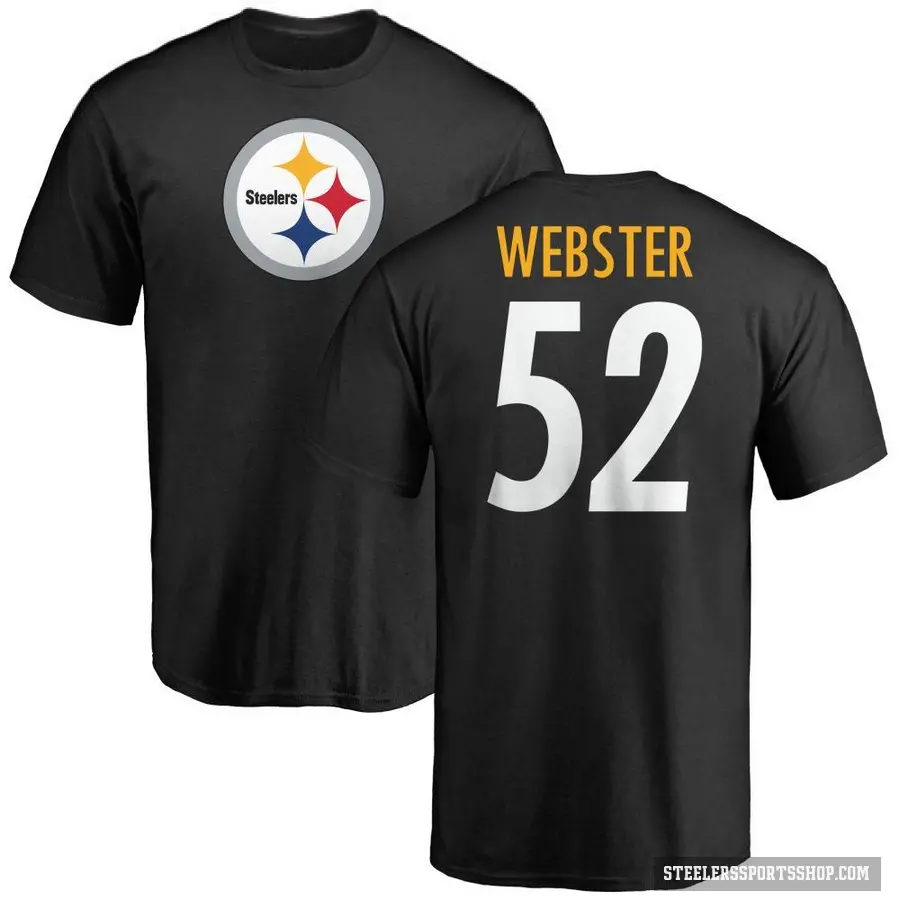 Men's ＃52 Mike Webster Pittsburgh Steelers Black Logo T-Shirt