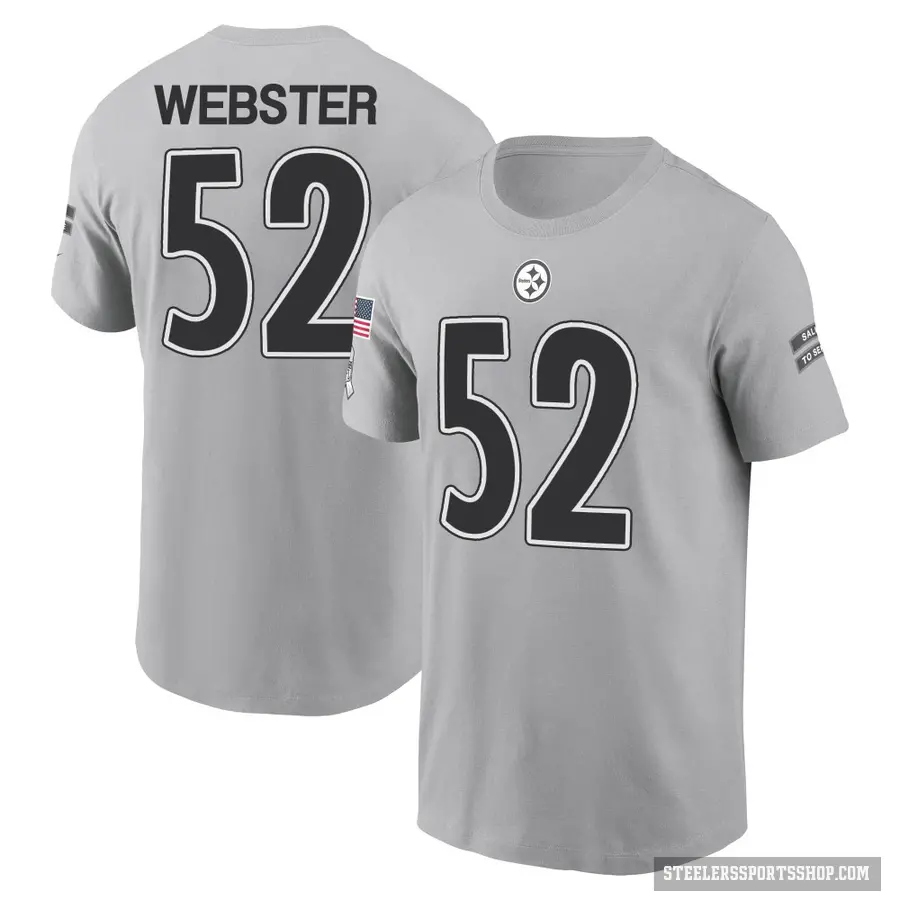 Men's ＃52 Mike Webster Pittsburgh Steelers Gray 2024 Salute to Service T-Shirt