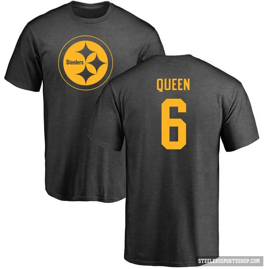 Men's ＃6 Patrick Queen Pittsburgh Steelers Ash One Color T-Shirt