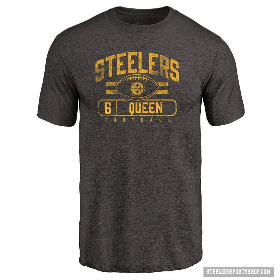 Men's ＃6 Patrick Queen Pittsburgh Steelers Black Flanker T-Shirt