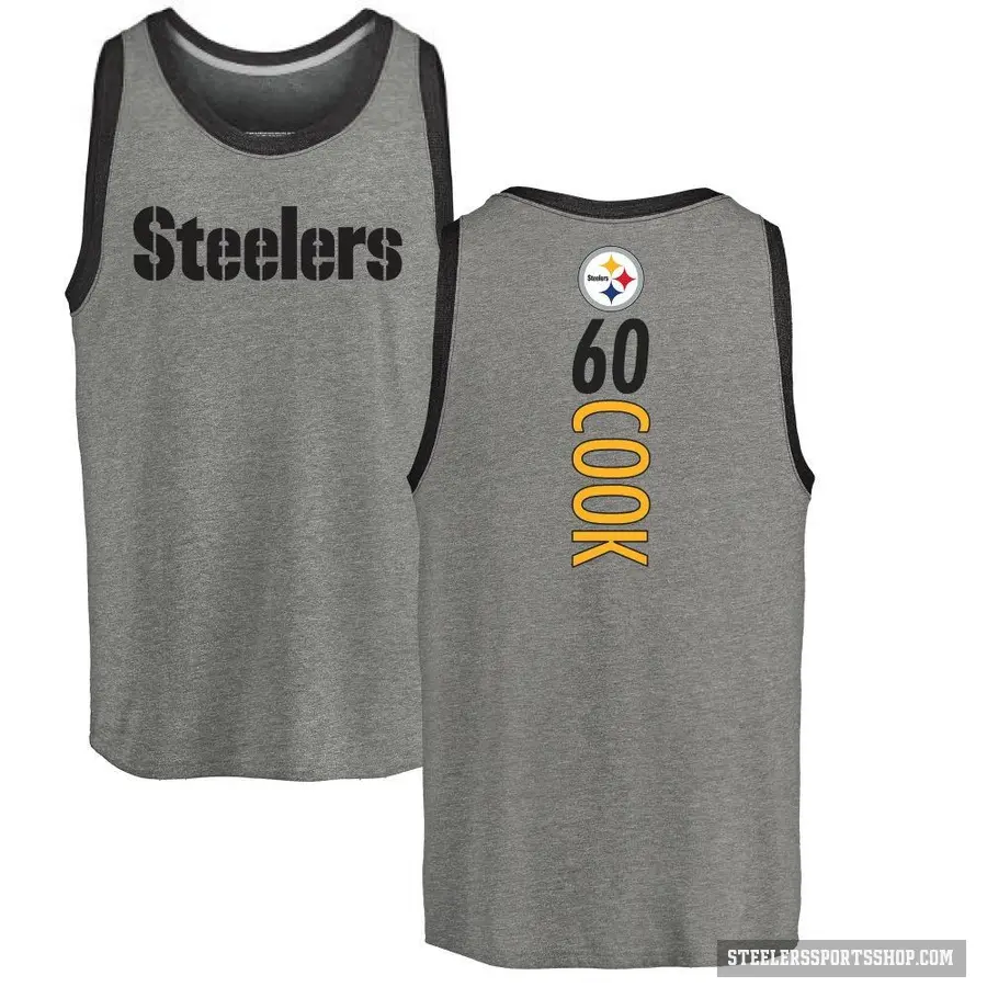 Men's ＃60 Dylan Cook Pittsburgh Steelers Ash Backer Tank Top