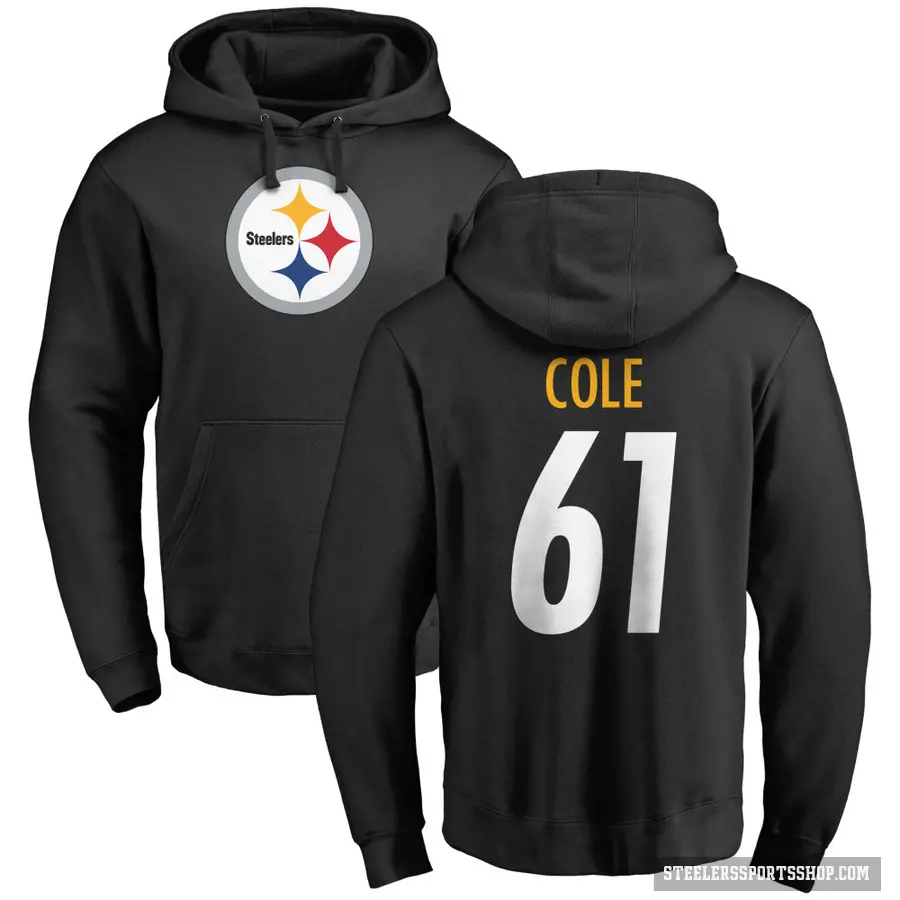 Men's ＃61 Mason Cole Pittsburgh Steelers Black Pro Line Logo Pullover Hoodie