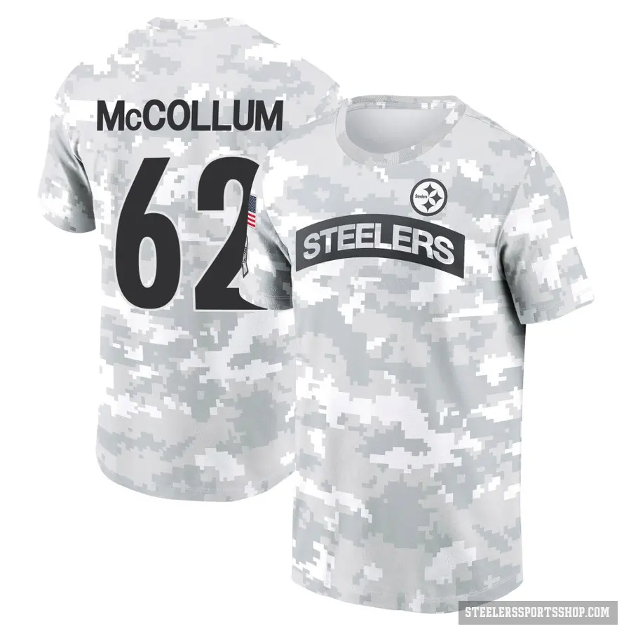 Men's ＃62 Ryan McCollum Pittsburgh Steelers Camo Arctic 2024 Salute to Service Performance T-Shirt