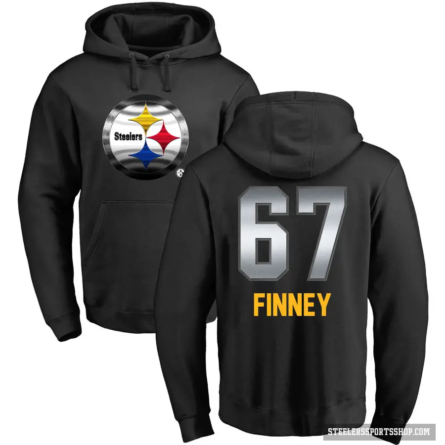 Men's ＃67 B.J. Finney Pittsburgh Steelers Black Midnight Mascot Pullover Hoodie