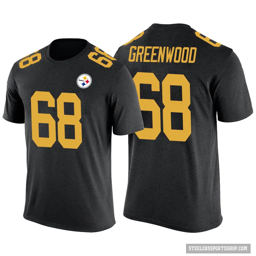 Men's ＃68 L.C. Greenwood Pittsburgh Steelers Green Black Color Rush T-Shirt