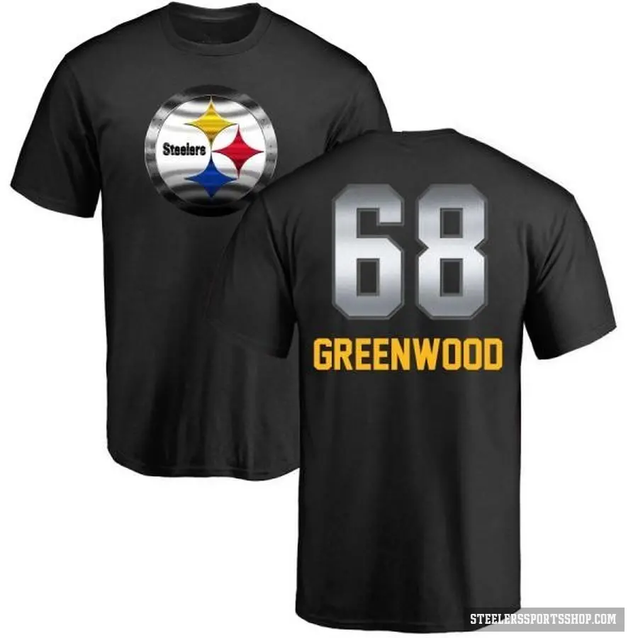 Men's ＃68 L.C. Greenwood Pittsburgh Steelers Green Midnight Mascot T-Shirt Black