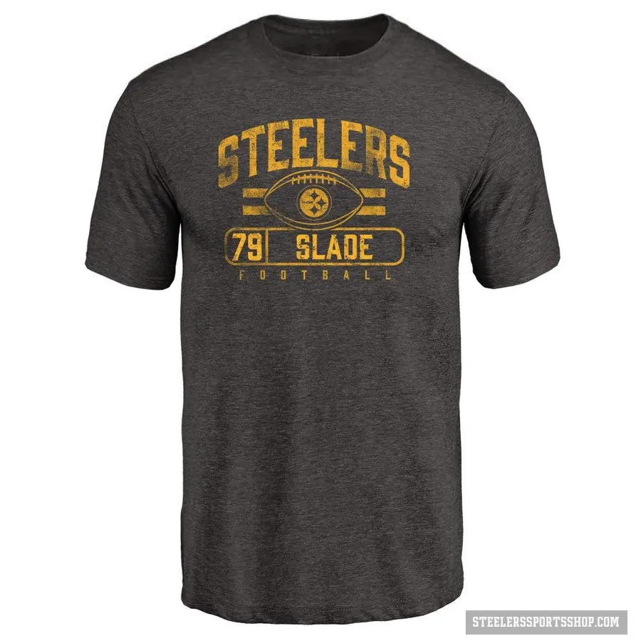 Men's ＃79 Jacob Slade Pittsburgh Steelers Black Flanker T-Shirt