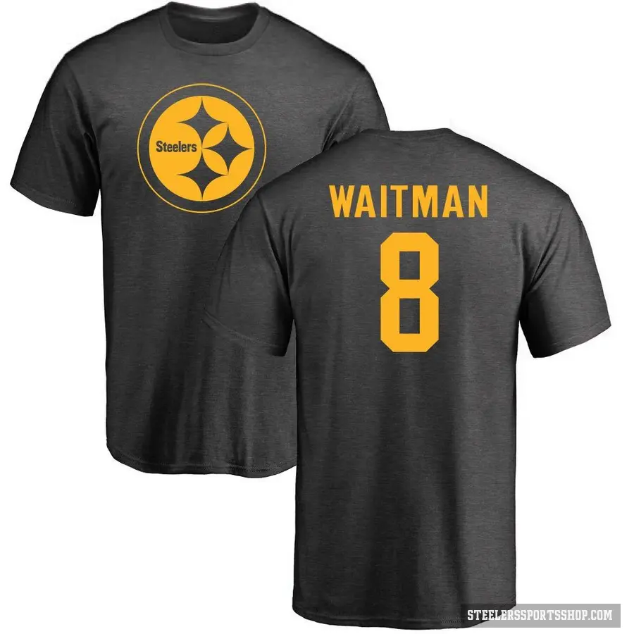 Men's ＃8 Corliss Waitman Pittsburgh Steelers Ash One Color T-Shirt