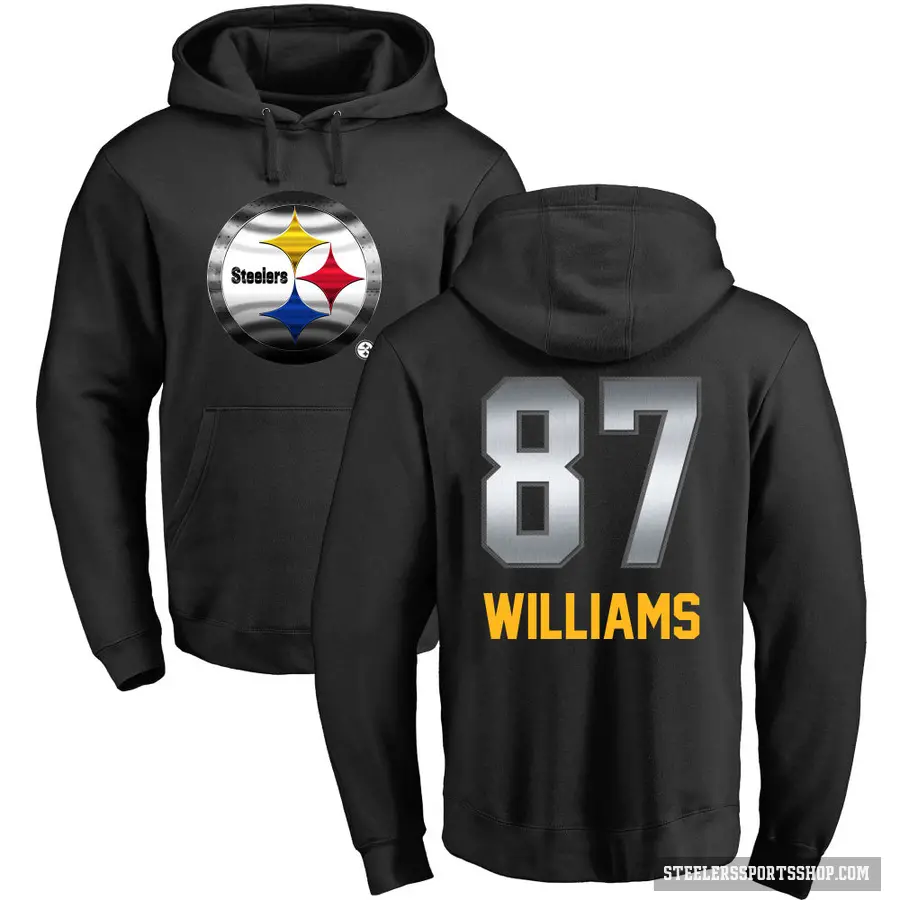 Men's ＃87 Rodney Williams Pittsburgh Steelers Black Midnight Mascot Pullover Hoodie