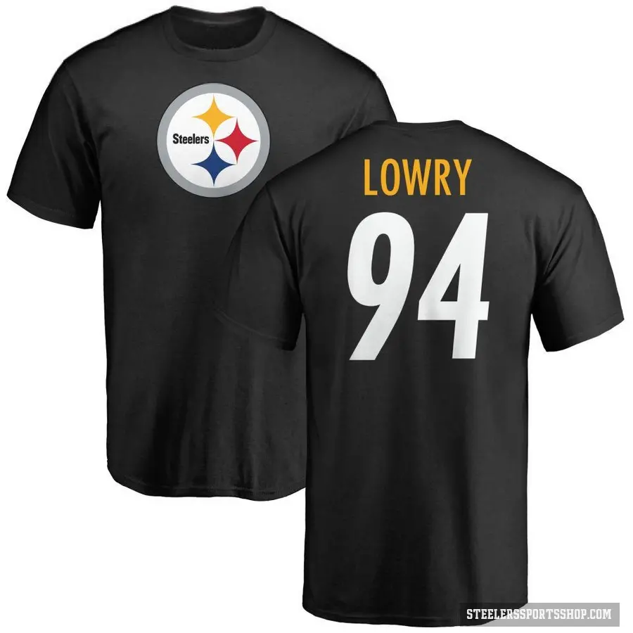 Men's ＃94 Dean Lowry Pittsburgh Steelers Black Logo T-Shirt