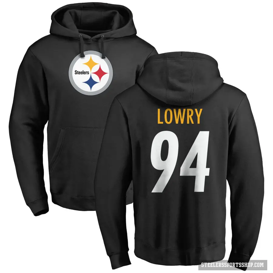 Men's ＃94 Dean Lowry Pittsburgh Steelers Black Pro Line Logo Pullover Hoodie