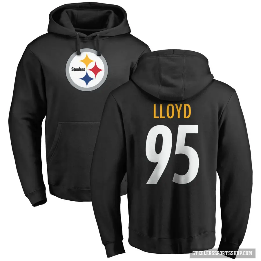 Men's ＃95 Greg Lloyd Pittsburgh Steelers Black Pro Line Logo Pullover Hoodie