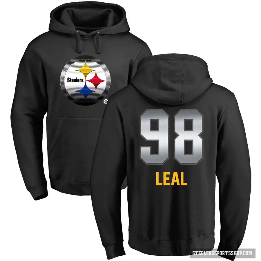 Men's ＃98 DeMarvin Leal Pittsburgh Steelers Black Midnight Mascot Pullover Hoodie