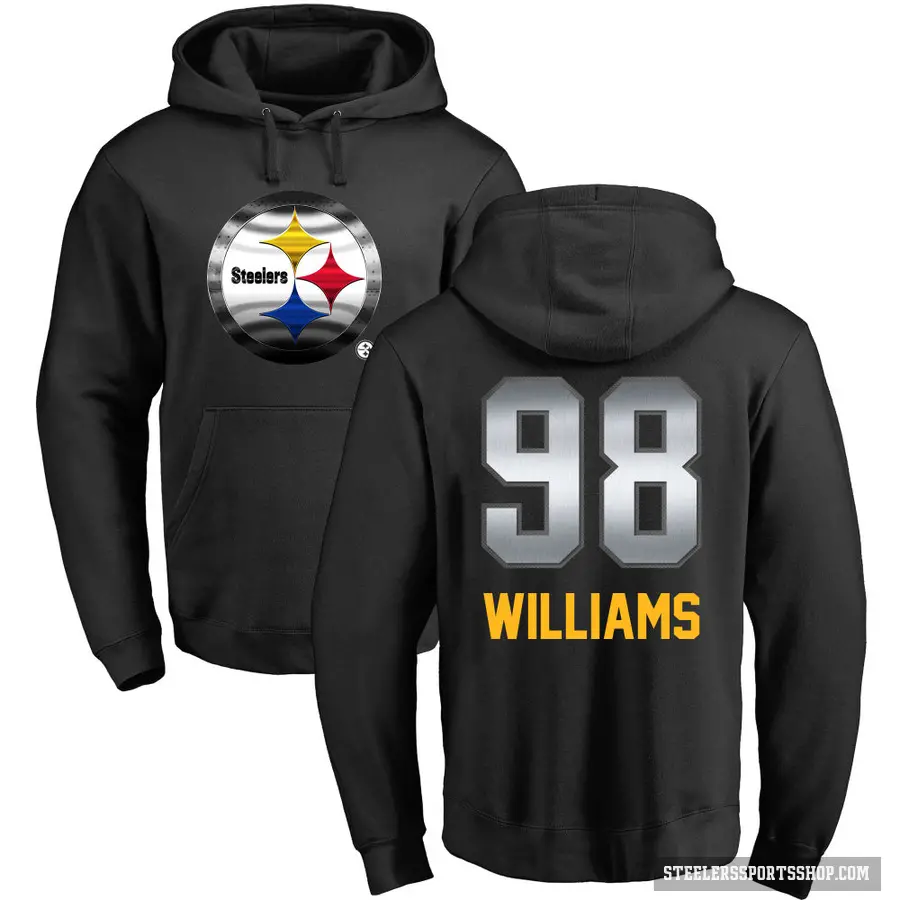 Men's ＃98 Vince Williams Pittsburgh Steelers Black Midnight Mascot Pullover Hoodie