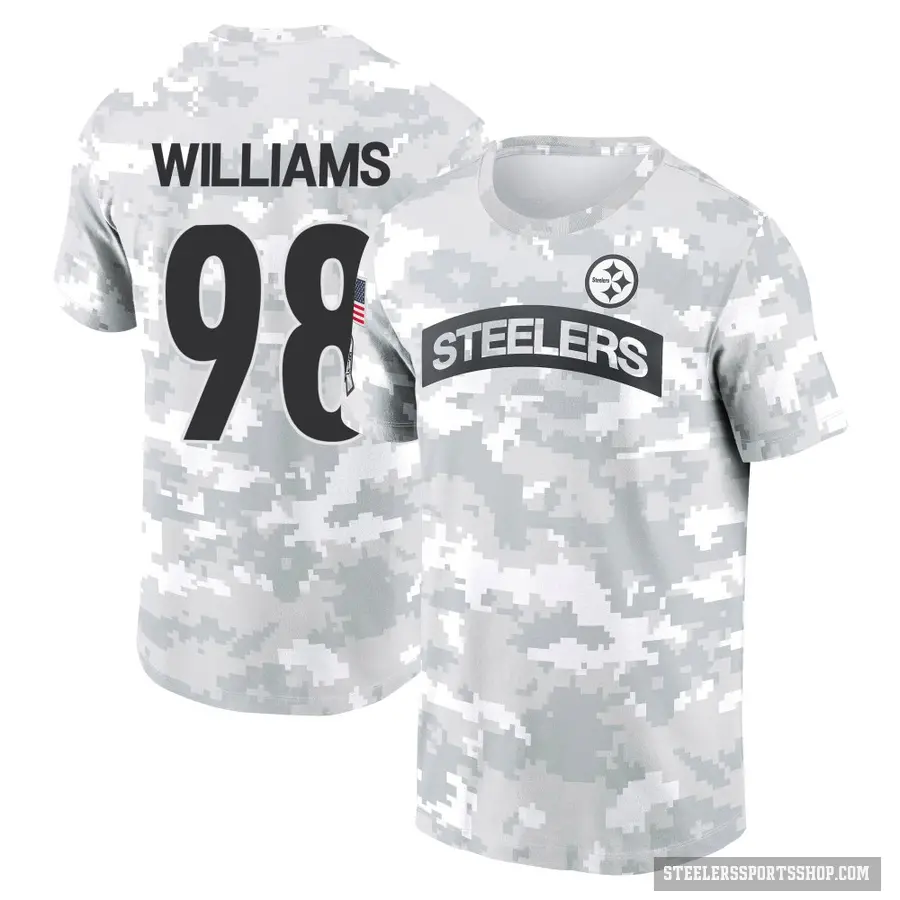 Men's ＃98 Vince Williams Pittsburgh Steelers Camo Arctic 2024 Salute to Service Performance T-Shirt