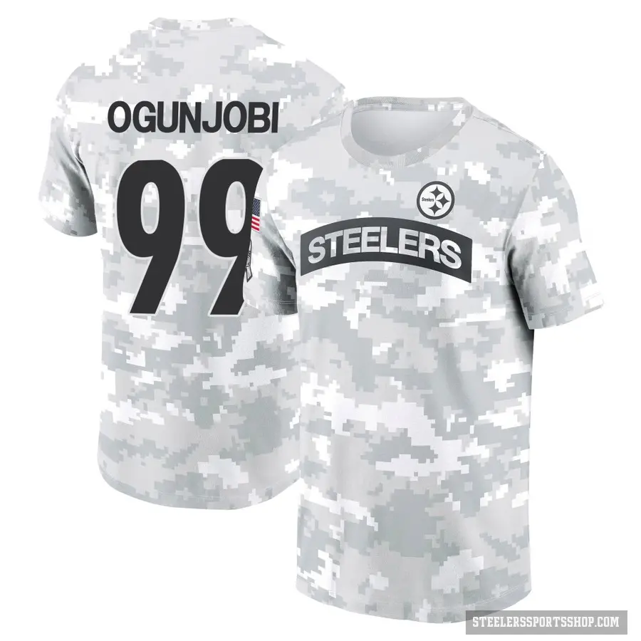 Men's ＃99 Larry Ogunjobi Pittsburgh Steelers Camo Arctic 2024 Salute to Service Performance T-Shirt