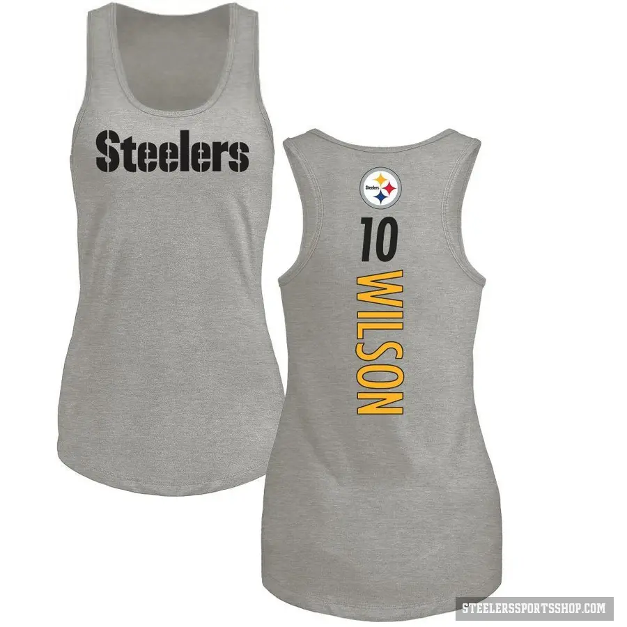 Women's ＃10 Roman Wilson Pittsburgh Steelers Ash Backer Tank Top